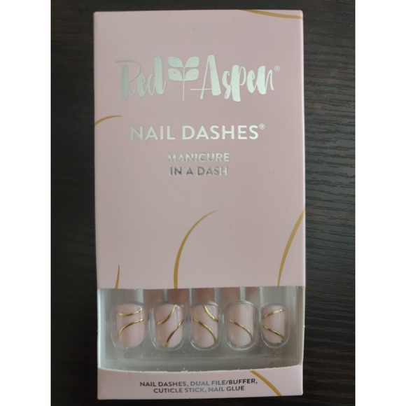 Red Aspen Nail Dashes- Opportunity Knocks Andrea NEW Short nails Pop on Manicure - Picture 1 of 3